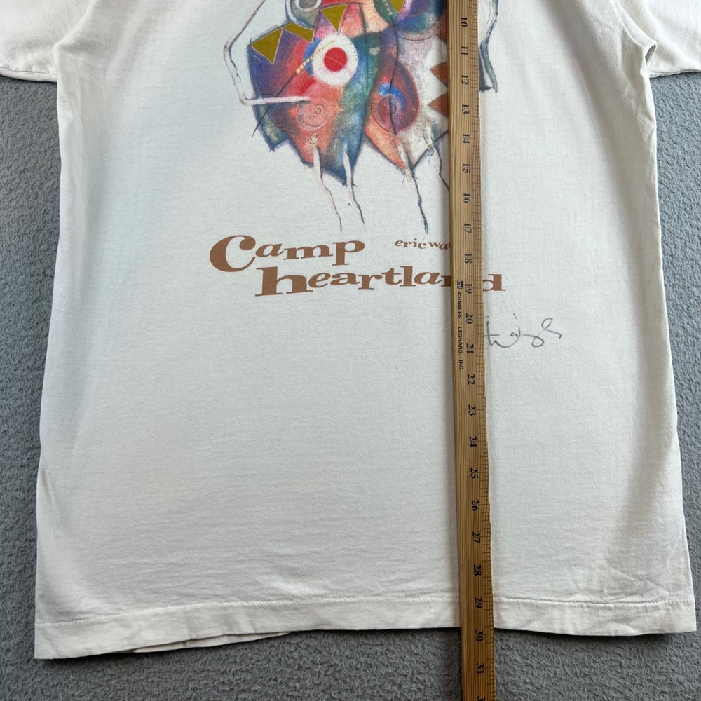 Vintage Eric Waugh Camp Heartland Art T-Shirt White Mens L USA signed - Picture 5 of 9